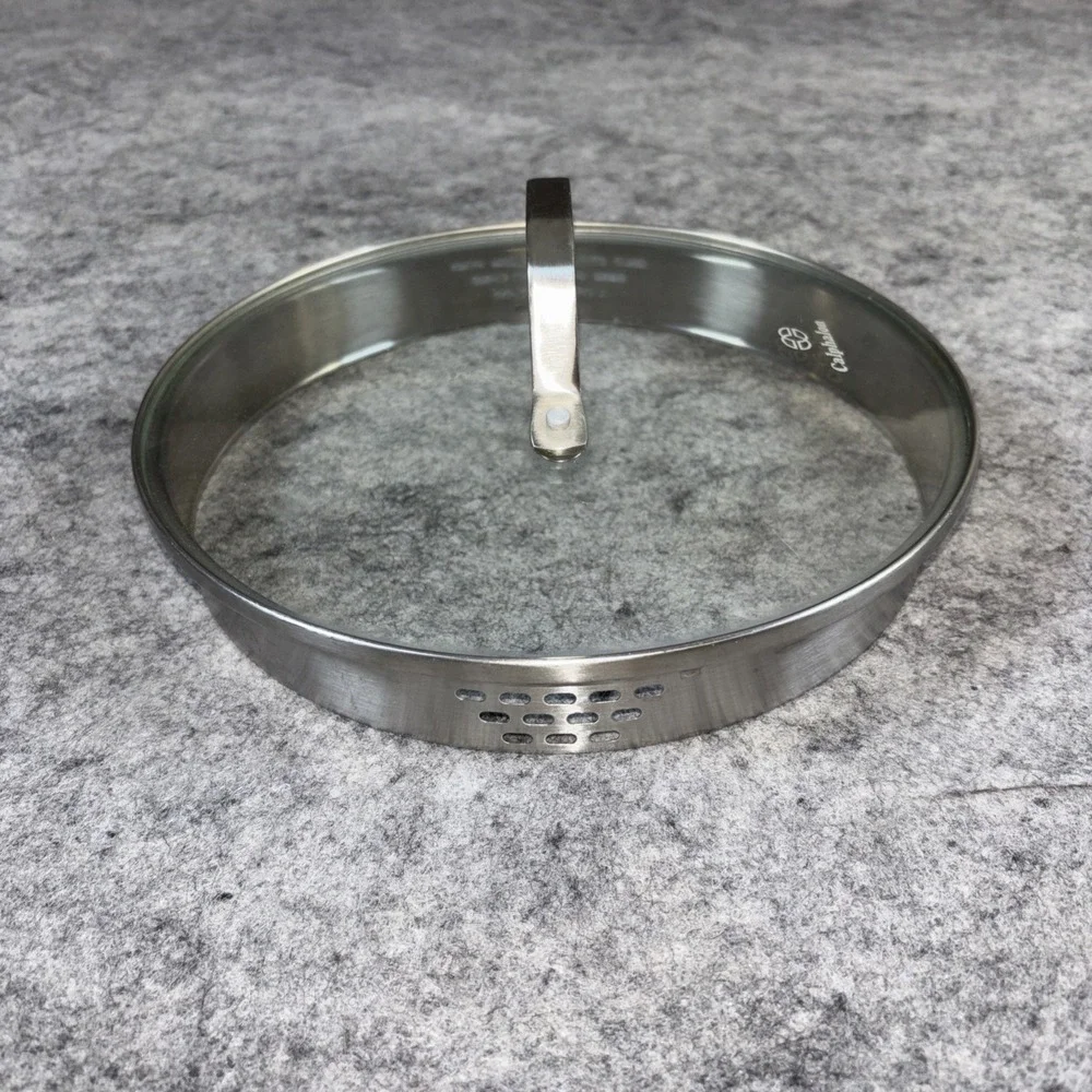 Calphalon Saucepan Glass Pot Lid Stainless Drain Vented Sides 8.5